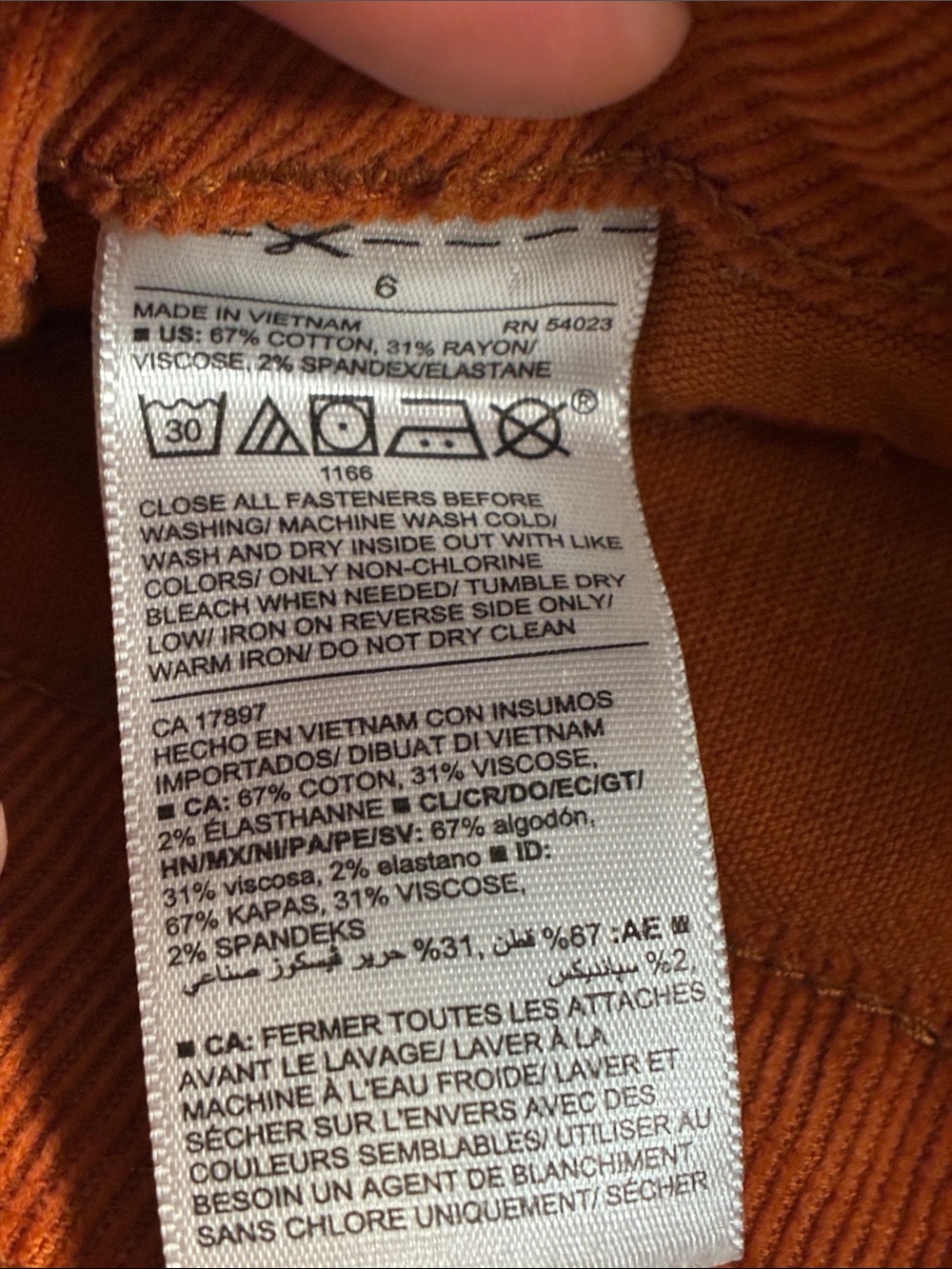 Old Navy Rust Orange Corduroy Mini Skirt Size 6 - Picture 4 of 8